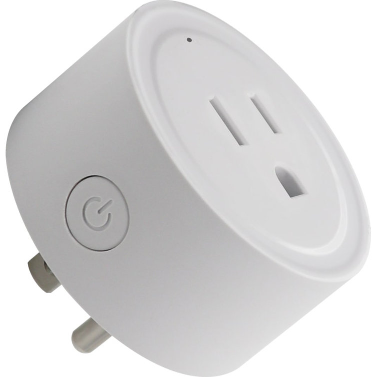 Compact White Wi-Fi Smart Plug with Voice Control