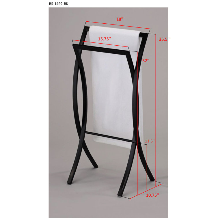 Black Metal Freestanding Contemporary Towel Rack