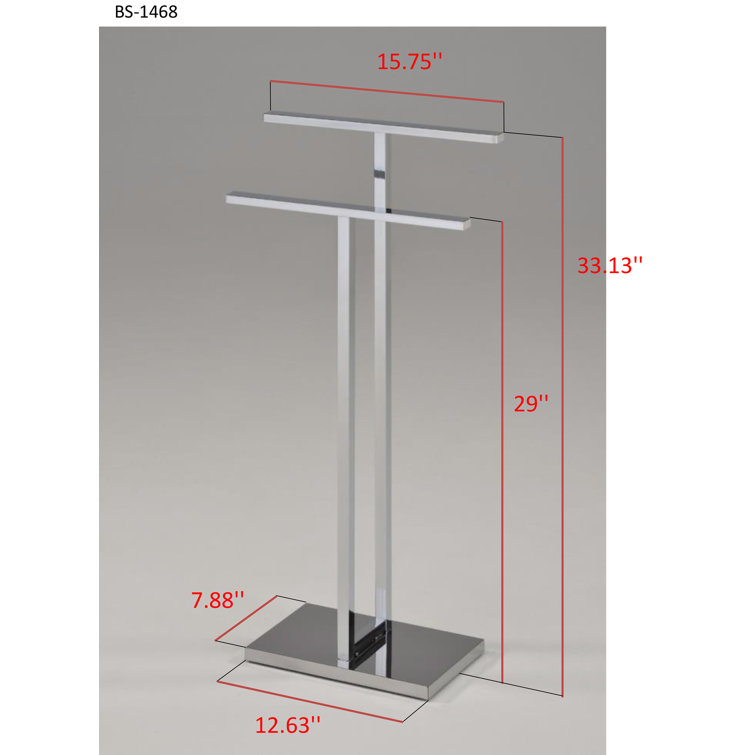 Mertzon Chrome Slim Metal Free-Standing Towel Rack Stand