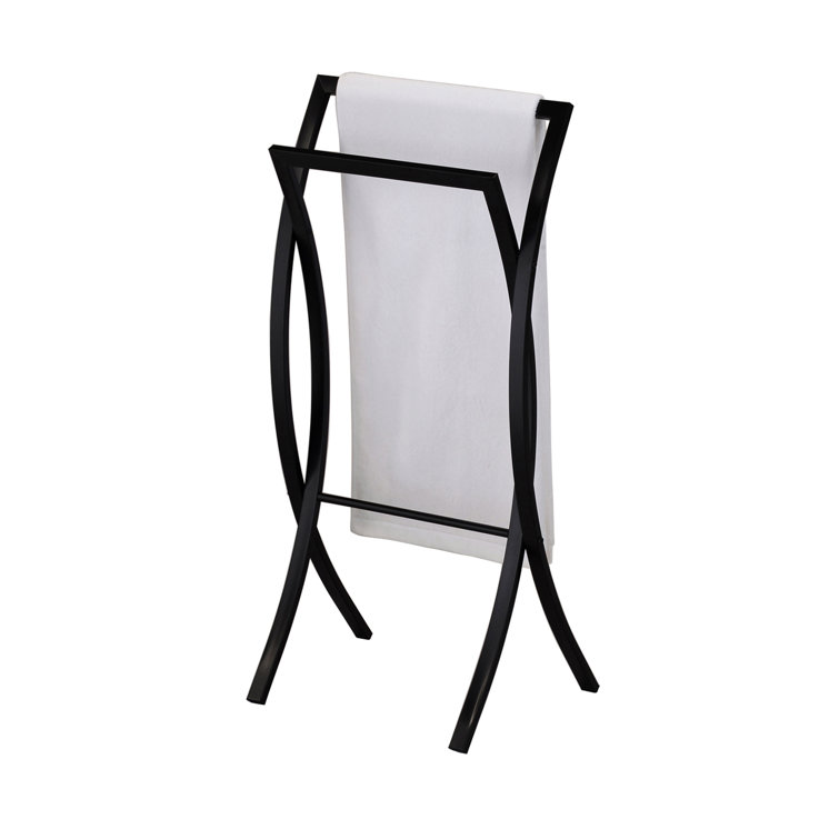 Black Metal Freestanding Contemporary Towel Rack