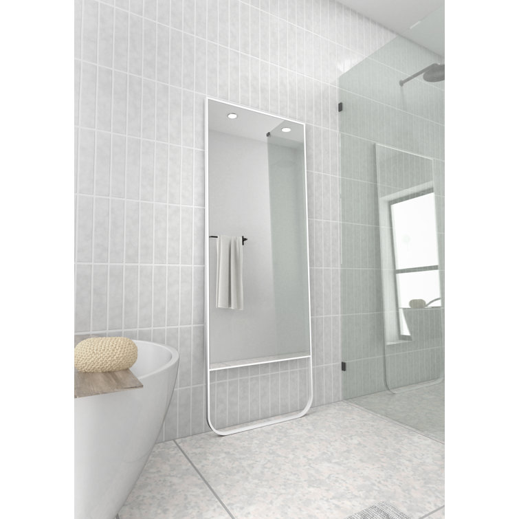 Clove Modern Full-Length Square White Wood Mirror 67"x24"