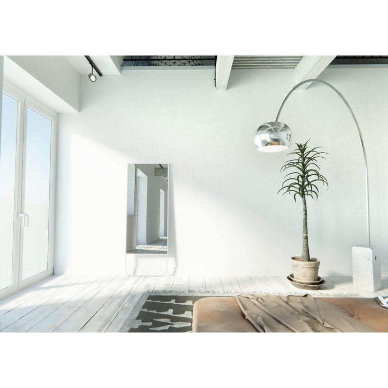Clove Modern Full-Length Square White Wood Mirror 67"x24"