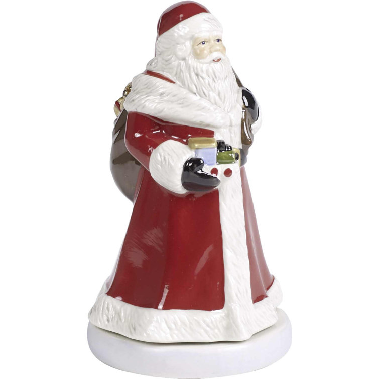 Nostalgic Melody Porcelain Rotating Santa Music Figurine