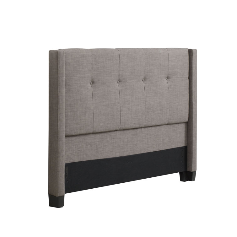 Geneva King Gray Linen Tufted Upholstered Headboard