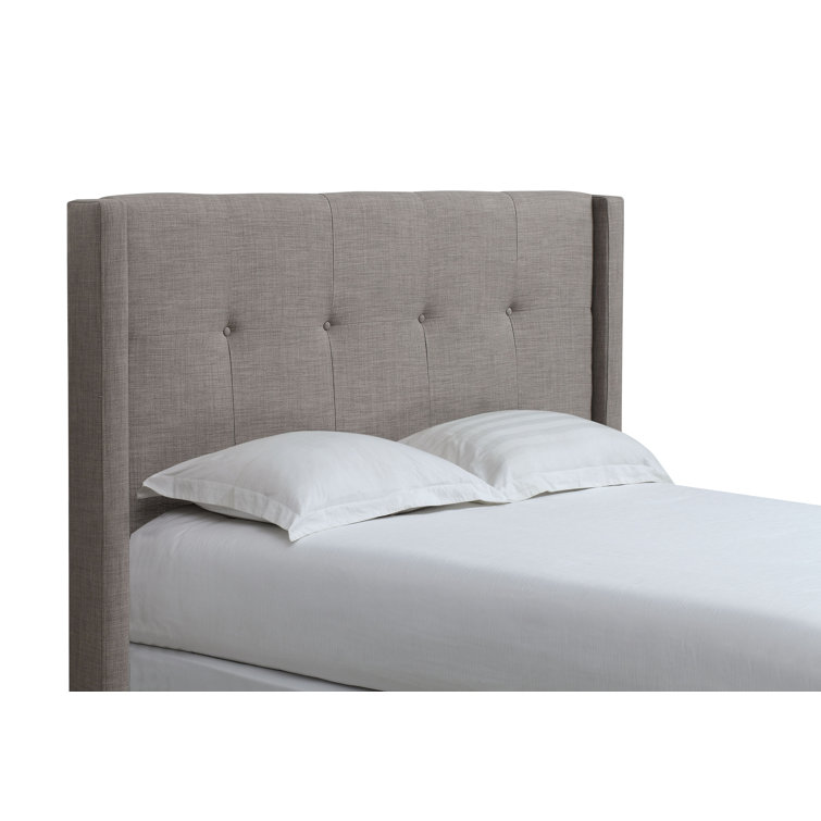 Geneva King Gray Linen Tufted Upholstered Headboard