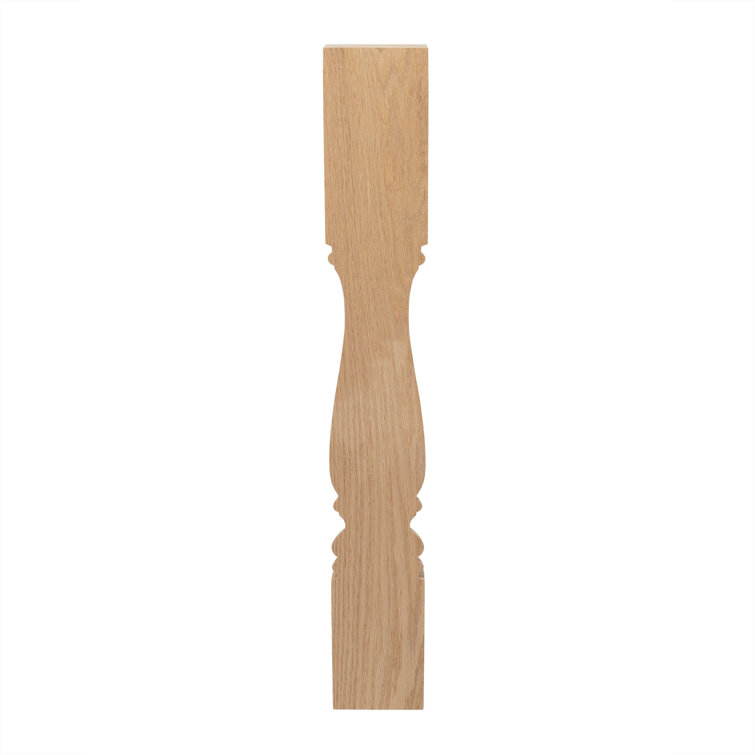 Unfinished Red Oak Elegant Half Round 35'' Kitchen Island Leg