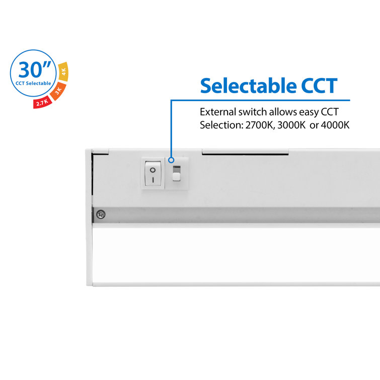 Nicor 30-Inch White LED Under Cabinet Light Bar