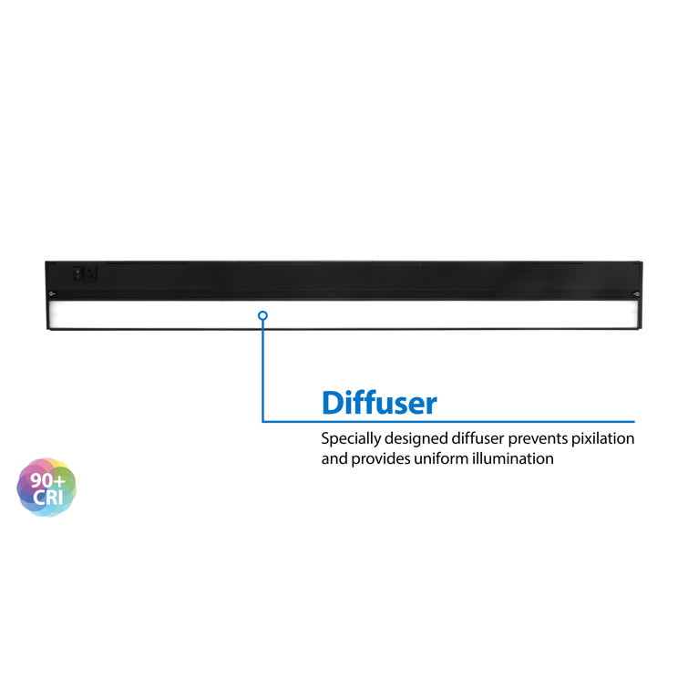 Nicor 30-Inch Black Selectable LED Under Cabinet Light