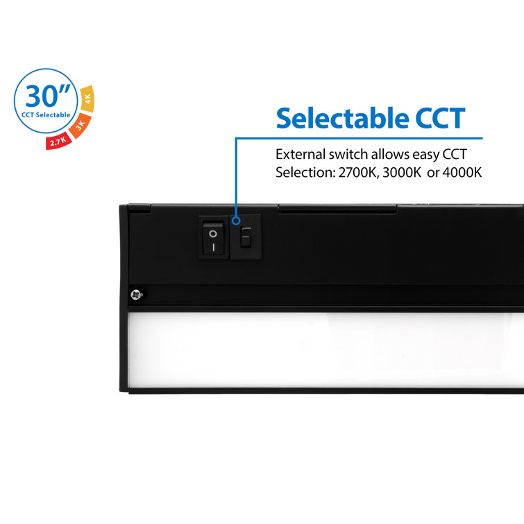 Nicor 30-Inch Black Selectable LED Under Cabinet Light