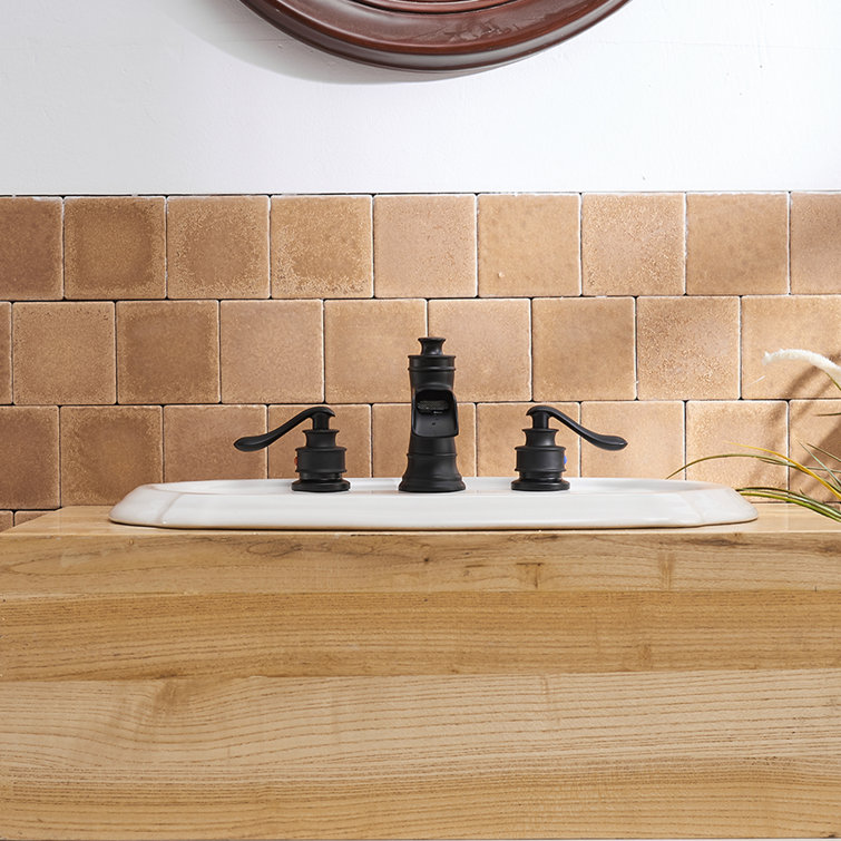 Matte Black Widespread 2-Handle Bathroom Faucet with Drain Assembly
