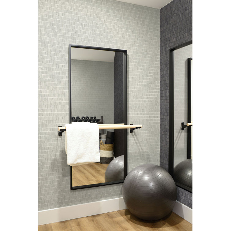 Black and Blue Faux Grasscloth Vinyl Wallpaper