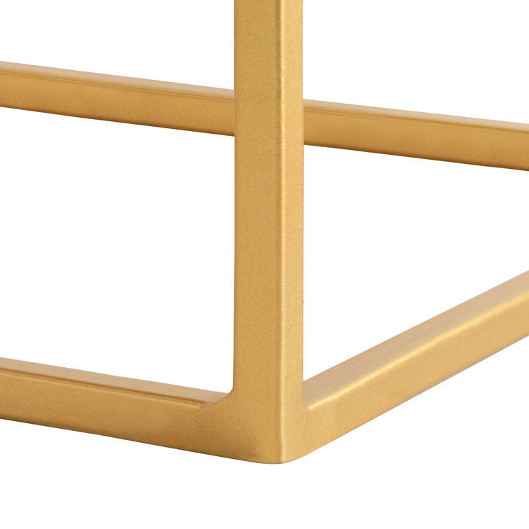 Gold Metal Geometric Frame Planter Set of 2