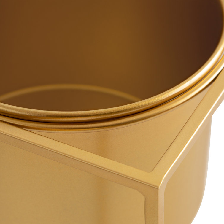 Gold Metal Geometric Frame Planter Set of 2