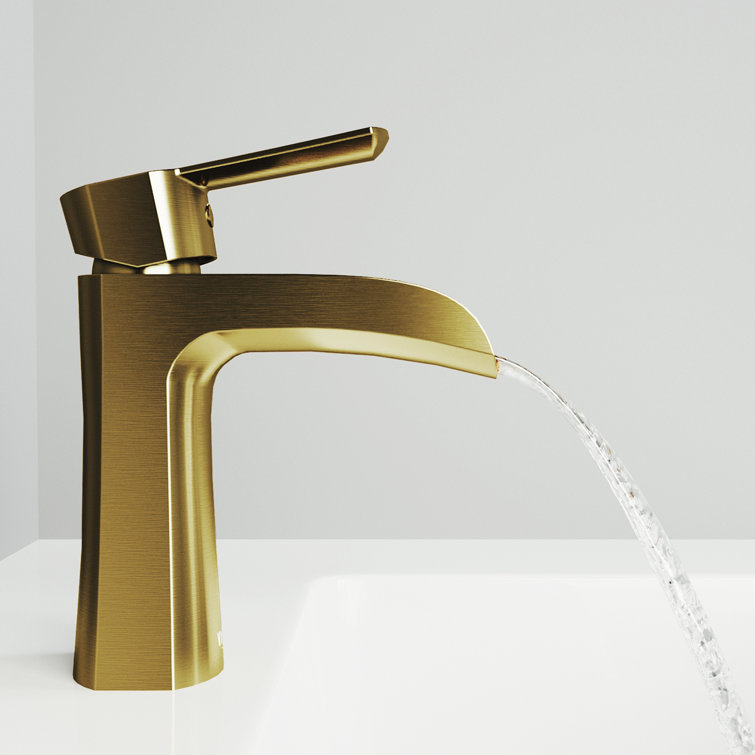 Paloma Matte Brushed Gold Single-Hole Waterfall Bathroom Faucet