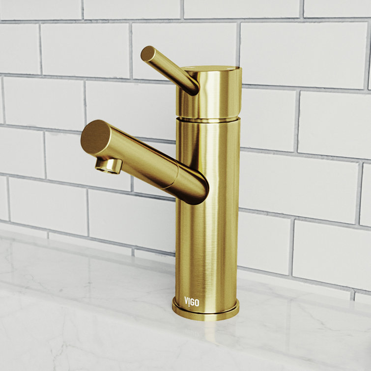 Noma 7.75" Matte Gold Single Handle Deck-Mount Bathroom Faucet