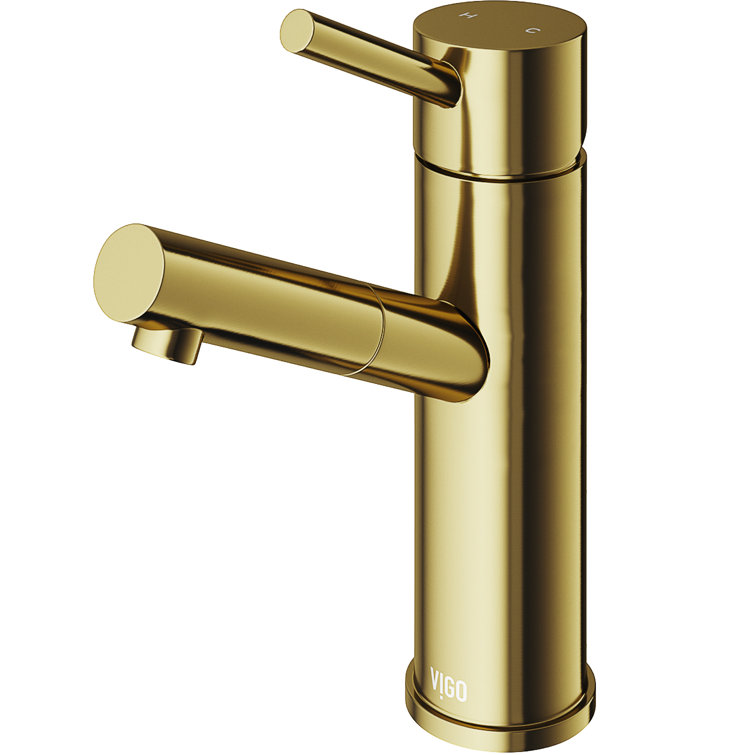 Noma 7.75" Matte Gold Single Handle Deck-Mount Bathroom Faucet