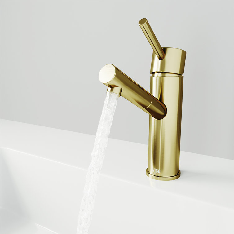 Noma 7.75" Matte Gold Single Handle Deck-Mount Bathroom Faucet