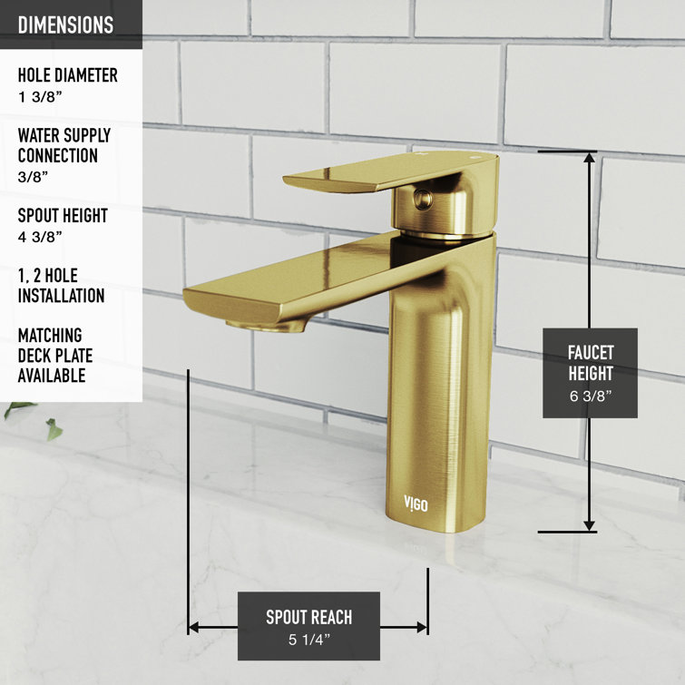 Davidson Sleek 6.5" Single Hole Brushed Nickel Bathroom Faucet