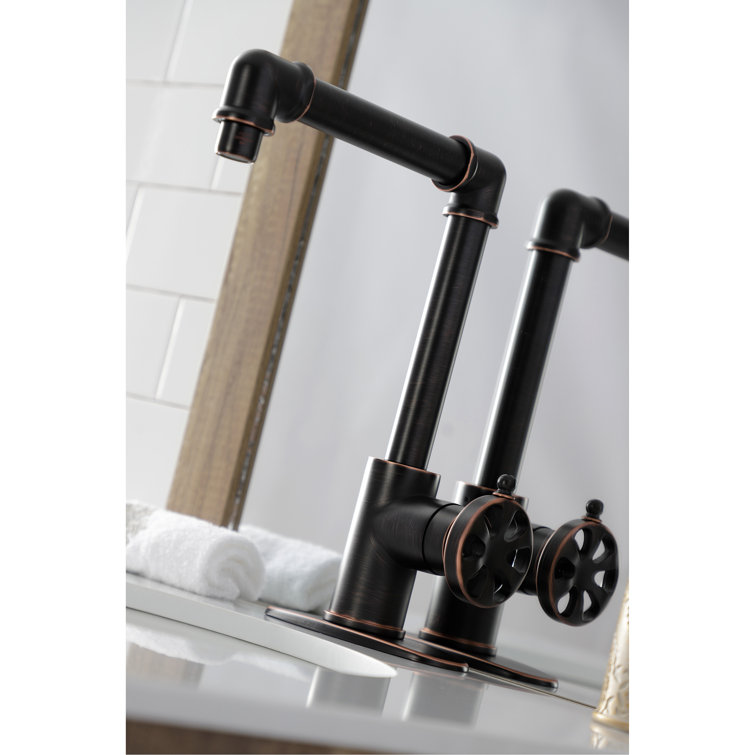 Naples Bronze Single-Handle Bathroom Faucet with Pop-Up Drain