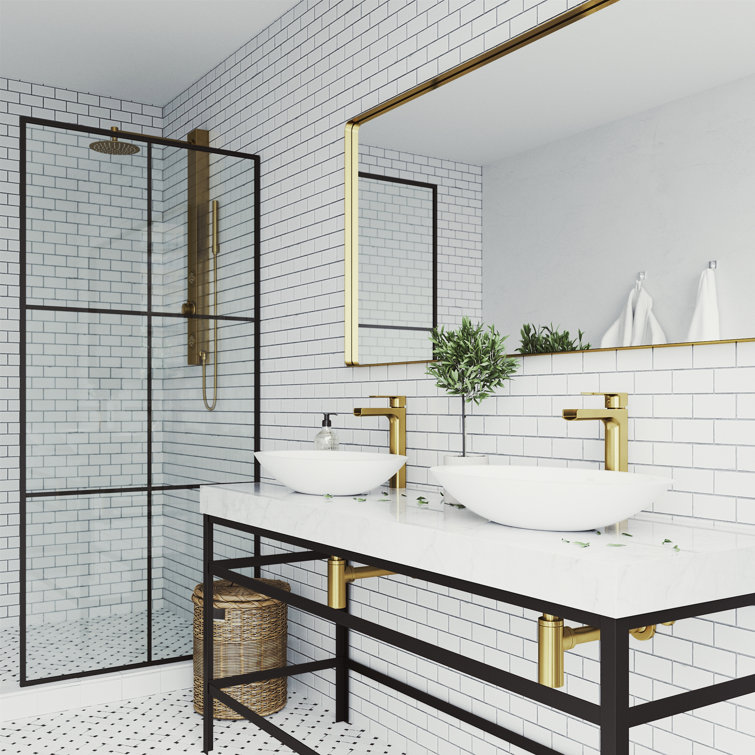 Amada Matte Brushed Gold Waterfall Vessel Sink Faucet