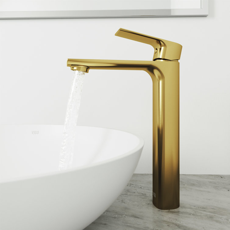 Matte Gold Single Handle Vessel Sink Bathroom Faucet