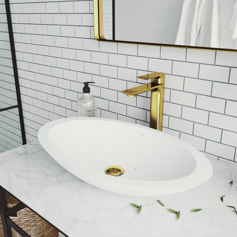 Matte Gold Single Handle Vessel Sink Bathroom Faucet
