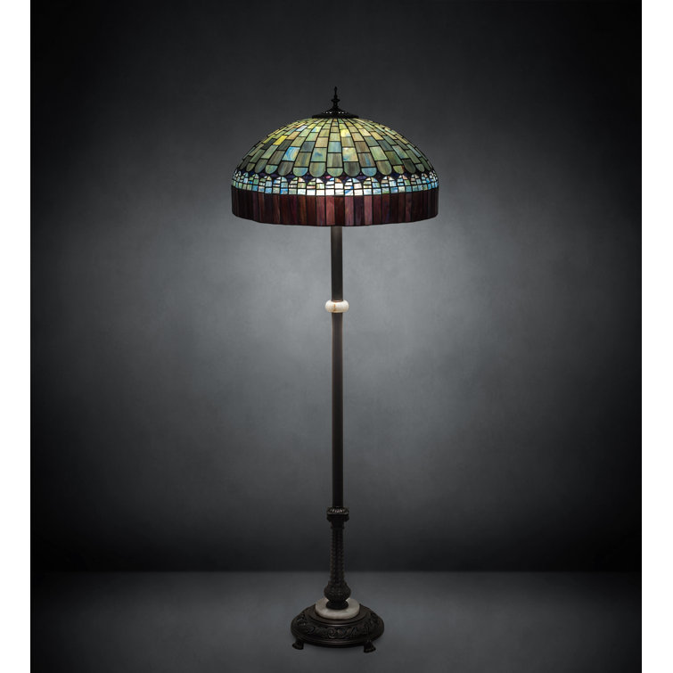 Mahogany Bronze 62" Stained Glass Floor Lamp