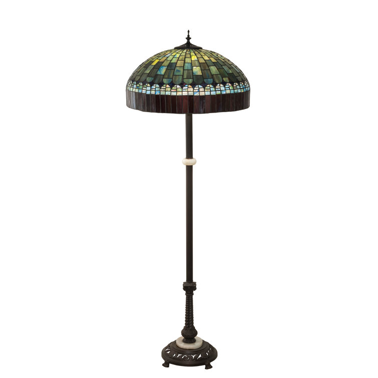 Mahogany Bronze 62" Stained Glass Floor Lamp