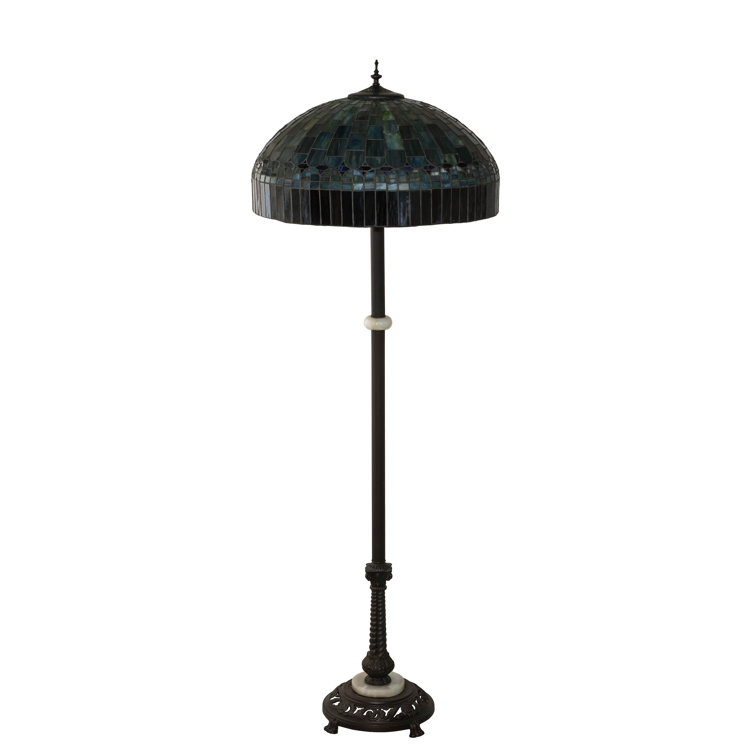 Mahogany Bronze 62" Stained Glass Floor Lamp