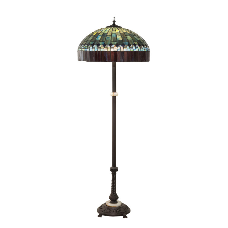 Mahogany Bronze 62" Stained Glass Floor Lamp