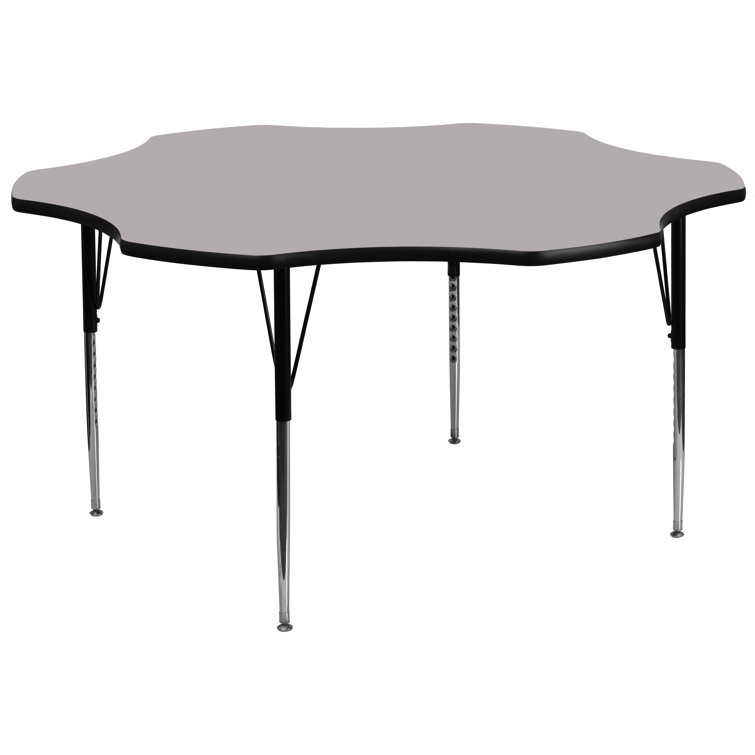 Blossom 60'' Grey Thermal Laminate Kid-Friendly Activity Table with Adjustable Height