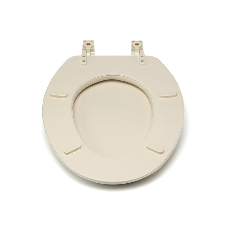 Bone Vinyl Foam Cushioned Elongated Toilet Seat