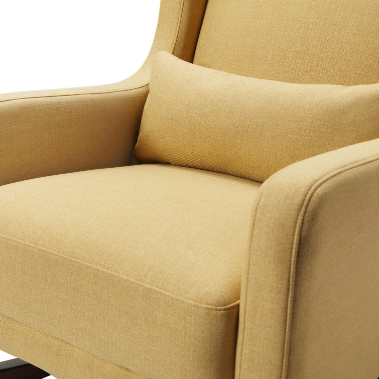 Mid-Century Dijon Eco-Twill Rocking Chair with Dark Legs