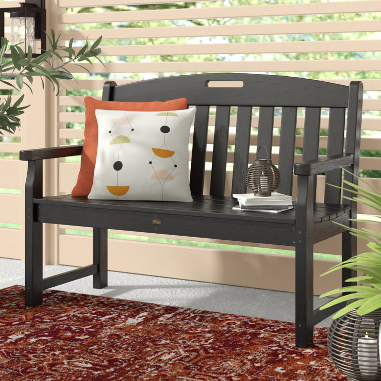 Stepping Stone Gray HDPE Outdoor Garden Bench