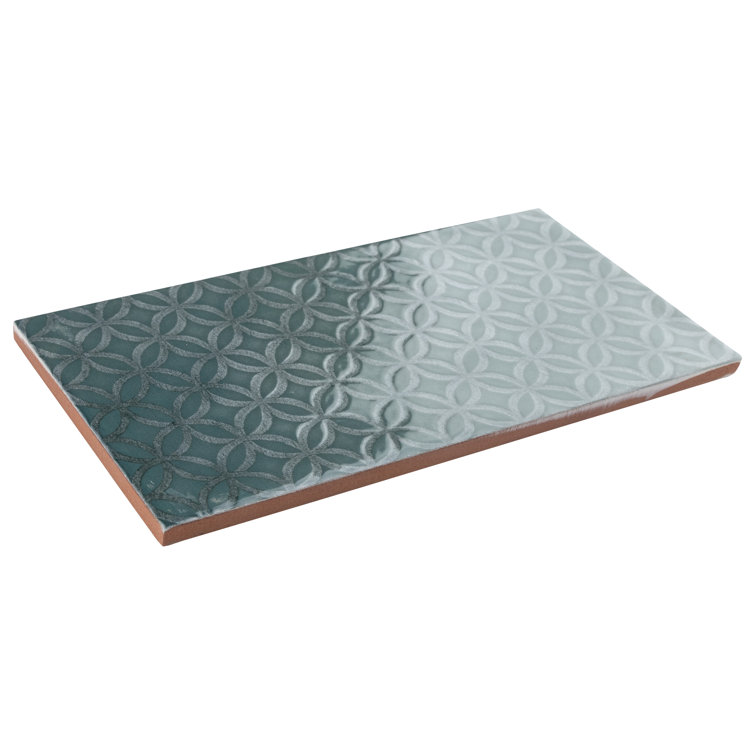 Camden 8" x 4" Emerald Ceramic Patterned Subway Tile