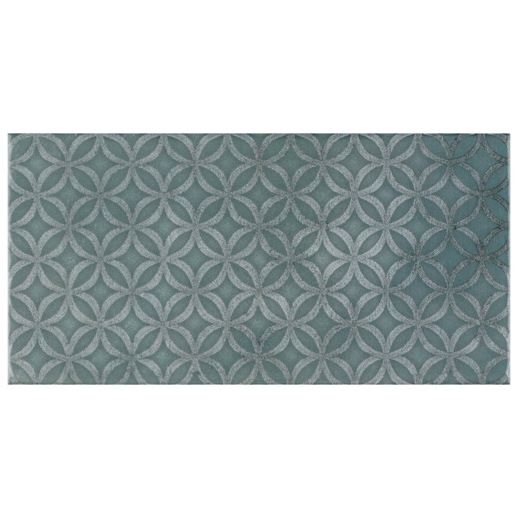 Camden 8" x 4" Emerald Ceramic Patterned Subway Tile