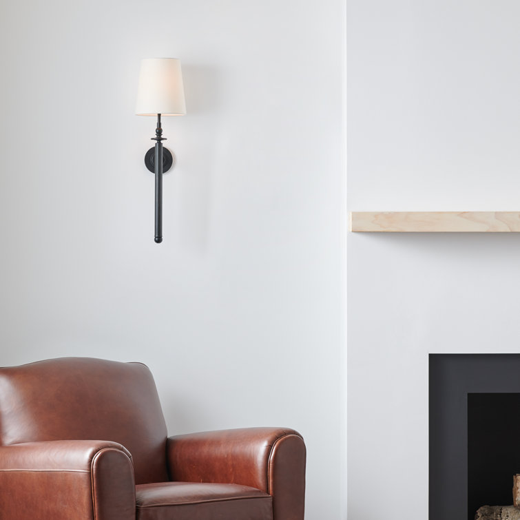Capri Polished Nickel 1-Light Dimmable Sconce with White Linen Shade
