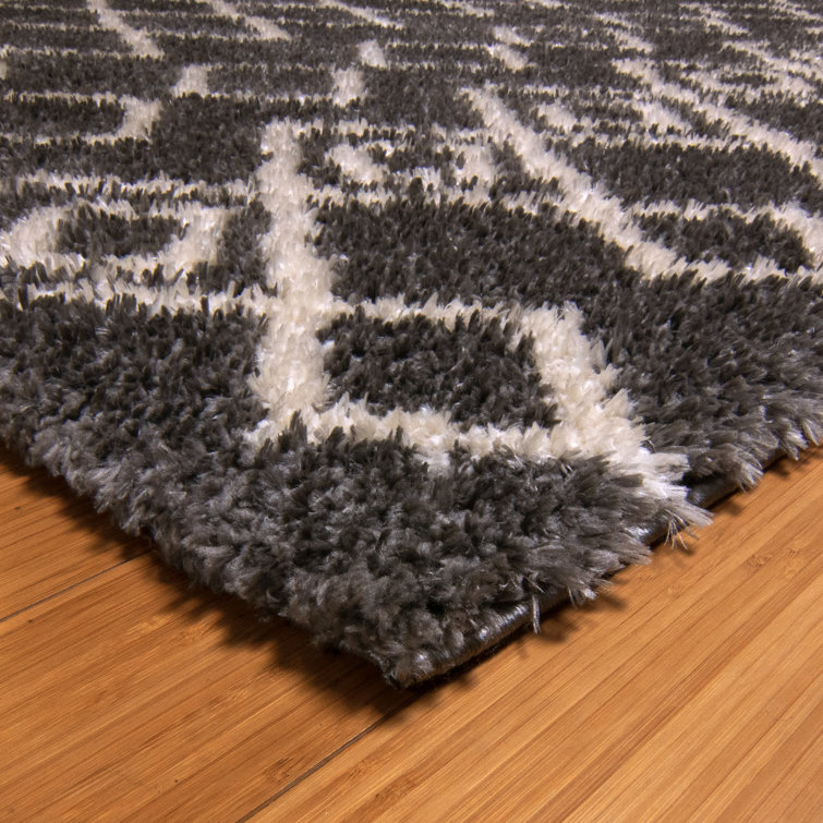 Thayer Jamila Gray 6'6" x 9'6" Modern Shag Area Rug