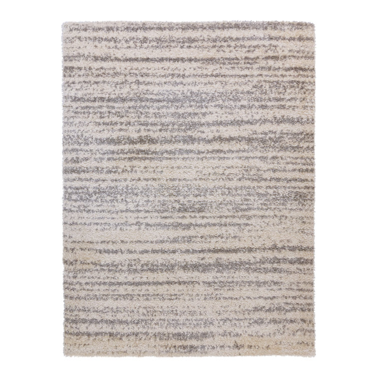 Gray Tufted Rectangular Shag Rug 5' x 7'