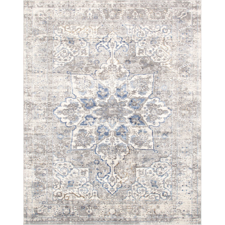 Handmade Gray Synthetic 4'x6' Easy-Care Rectangular Rug