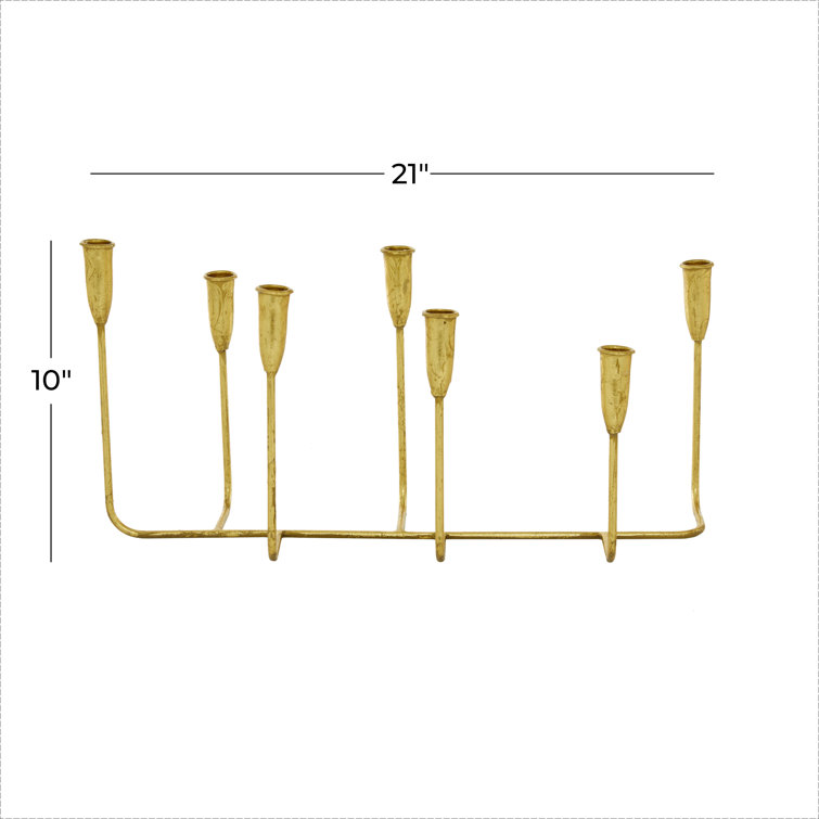 Gold Metal 7-Taper Tabletop Candelabra