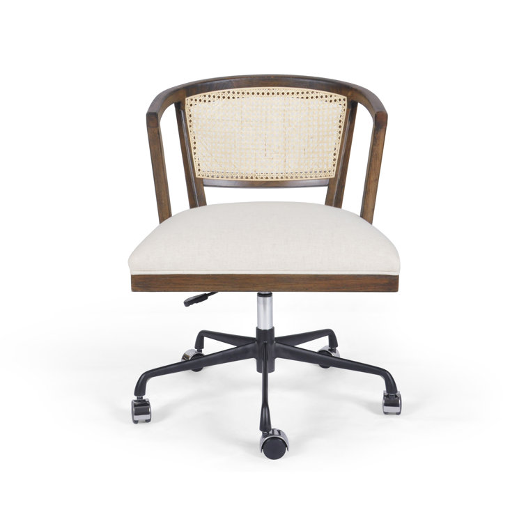 Vintage Sienna Swivel Arm Chair with Linen-Blend Seating