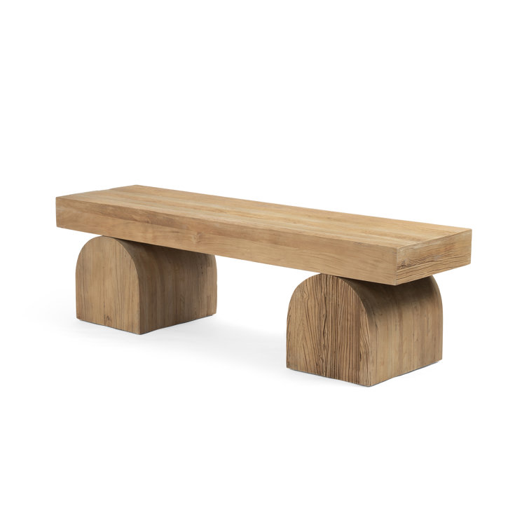 Natural Elm Reclaimed Wood Contemporary Bench