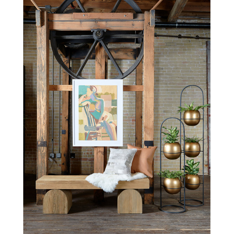 Natural Elm Reclaimed Wood Contemporary Bench