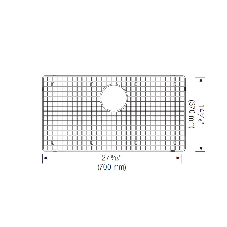 27.56" x 14.56" Stainless Steel Sink Grid for Single Basin