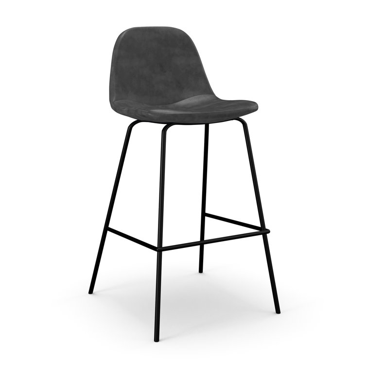 Maxine Vintage Black Metal Frame Vegan Leather Counter Stool