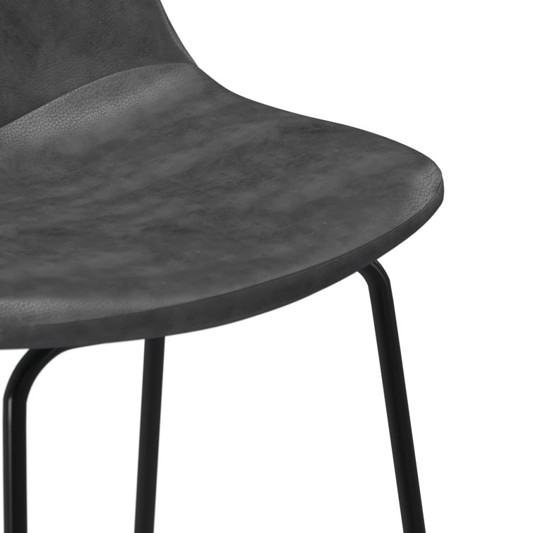 Maxine Vintage Black Metal Frame Vegan Leather Counter Stool