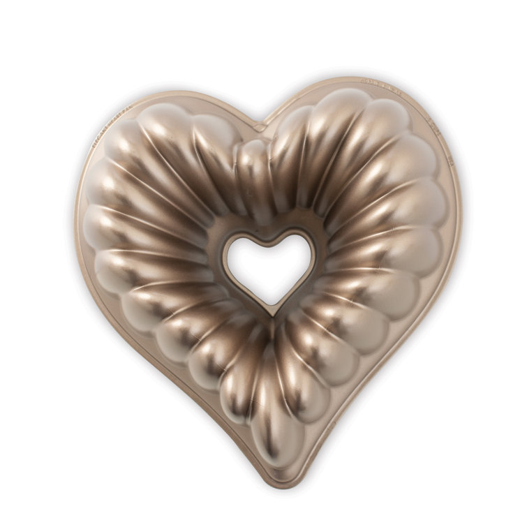 Elegant Heart Shaped Non-stick Aluminum Bundt Pan