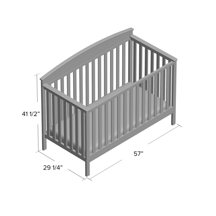 White Pine Wood 5-in-1 Convertible Crib with Adjustable Mattress Support