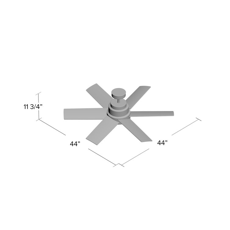 Kennicott Matte Black 44" Outdoor Ceiling Fan with Wall Control